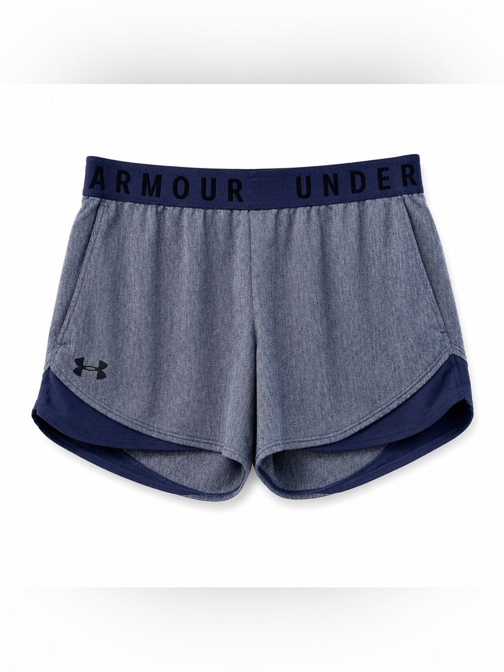 Under Armour Women’s Navy Heather Athletic Running Shorts Small Gym Workout yoga